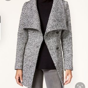 Jessica Simpson Tweed Asymmetrical Walker Coat M